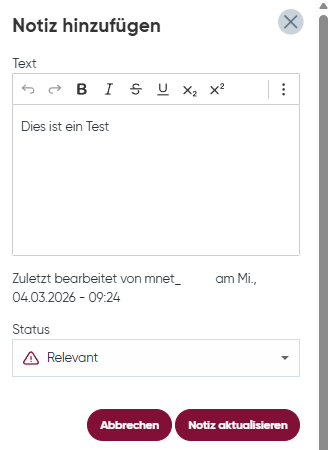 Notiz bearbeitet